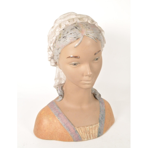 45 - Late 20th century Lladro porcelain 'Little Girl' bust numbered 1202 with a Nao porcelain 'Girl at We... 