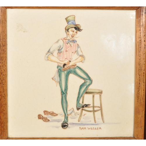 58 - Five 20th century vintage ceramic illustrated Pilkington tiles. Each tile is decorated with hand pai... 