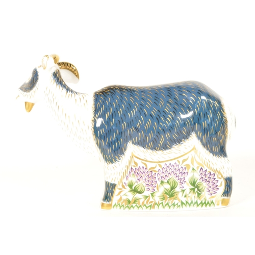 7 - Royal Crown Denby - 2008 bone china Billy Goat paperweight. Numbered MMXI to the base with gold stop... 