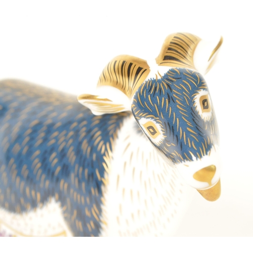 7 - Royal Crown Denby - 2008 bone china Billy Goat paperweight. Numbered MMXI to the base with gold stop... 