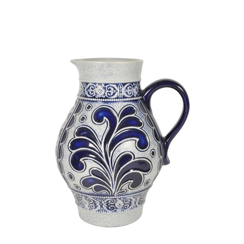 10 - West German mid century ceramic jug with cups / lemonade set. Comprising of large water jug, with si... 