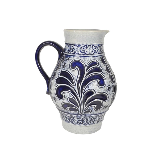 10 - West German mid century ceramic jug with cups / lemonade set. Comprising of large water jug, with si... 