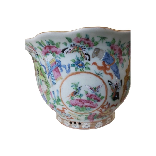 119 - Late 19th century Chinese Cantonese Famille Rose porcelain planter. Decorated in hand painted tradit... 