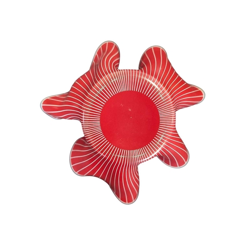 130 - Chance Brothers Glass -Three vintage mid 20th century Chance Brothers art glass handkerchief bowls /... 