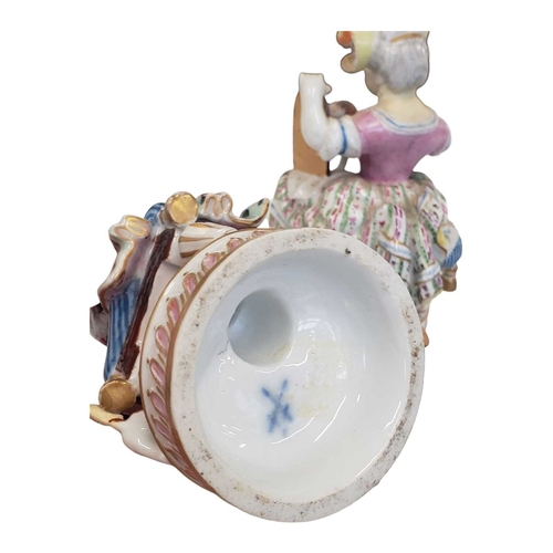 132 - Meissen, Germany - Pair of 18th century Meissen lady and man porcelain china figurines / sculptures.... 