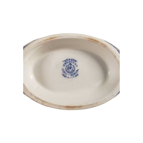 139 - Large collection of 20th century dragon patterned blue and white ironstone dinnerware. Including mak... 