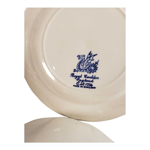 139 - Large collection of 20th century dragon patterned blue and white ironstone dinnerware. Including mak... 