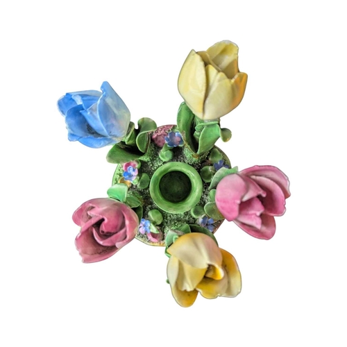 150 - Crown Staffordshire - Early 20th century Art Deco tulips diorama spill vase. Stamped to base. Sold a... 