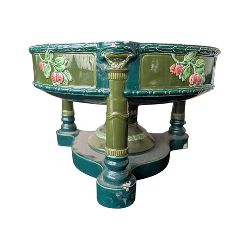 151 - Manner of Eichwald - Early 20th century bohemian Art Nouveau Secessionist pottery tazza comport. Of ... 