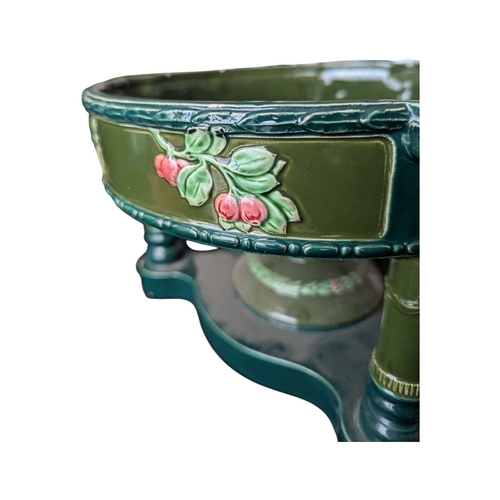 151 - Manner of Eichwald - Early 20th century bohemian Art Nouveau Secessionist pottery tazza comport. Of ... 