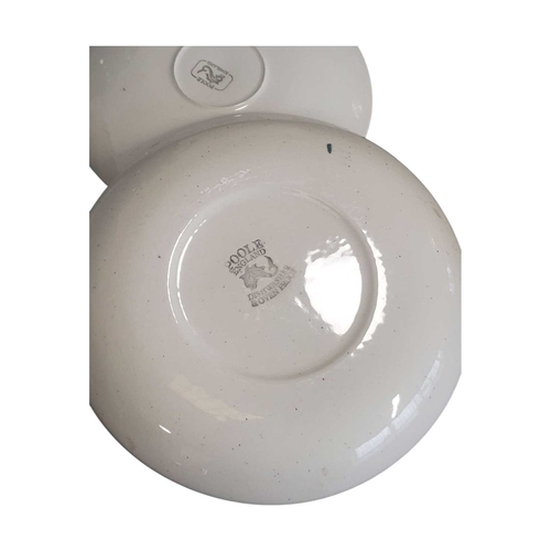 152 - Poole Pottery - Mid century vintage two tone pottery tea service. Comprising a tea pot, coffee cups,... 