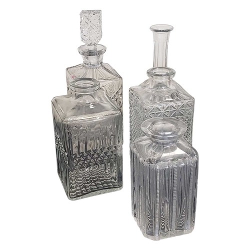 159 - Collection of late 19th / 20th century vintage glass decanters and bottles. To include etched design... 