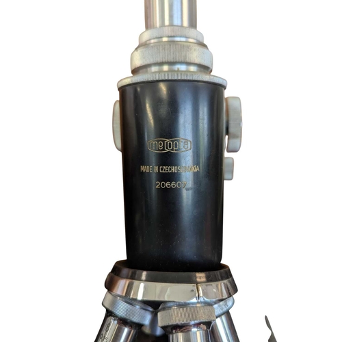 172 - Two wooden cased 20th century vintage microscopes. Comprising a Vickers Instrument microscope and a ... 