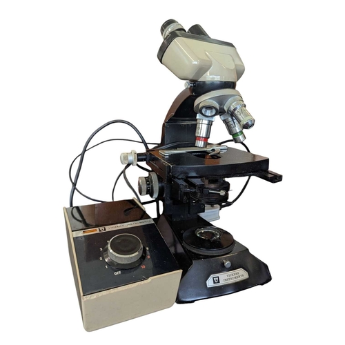 172 - Two wooden cased 20th century vintage microscopes. Comprising a Vickers Instrument microscope and a ... 