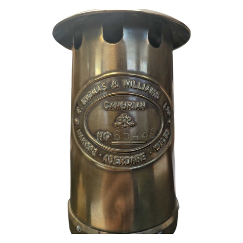 176 - A 20th century vintage Welsh Cambrian brass and copper miners' lamp. By E. Thomas & Williams Ltd... 