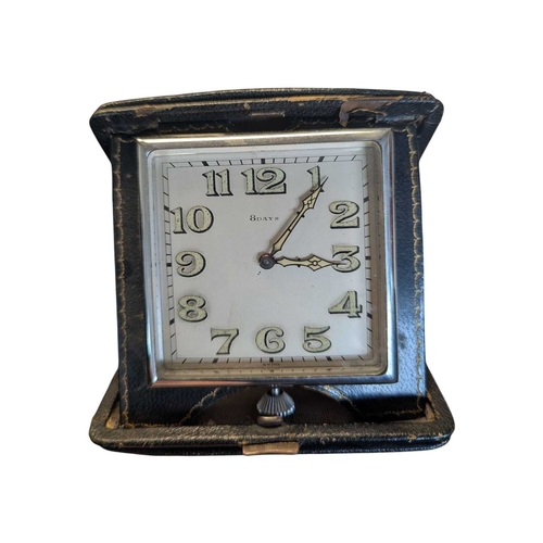 199 - Two 20th century vintage portable folding travel clocks. Comprising a 1960s Japanese Coral alarm clo... 