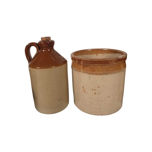 36 - Collection of 19th century Victorian two tone stoneware. Comprised of a T Avern Wine and Spirits Lon... 