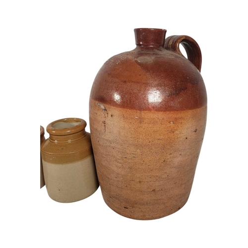 36 - Collection of 19th century Victorian two tone stoneware. Comprised of a T Avern Wine and Spirits Lon... 