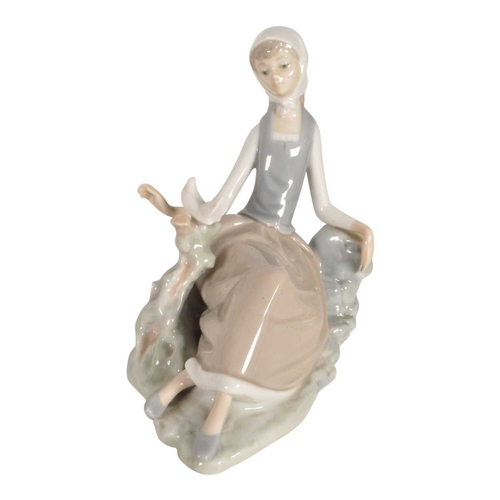 37 - Collection of four late 20th century Lladro porcelain figures. Comprised of Shepherdess with Basket ... 