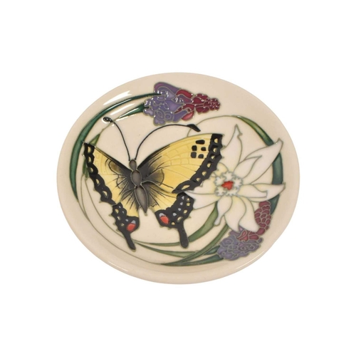 44 - Moorcroft - Two 2009 21st century ceramic pin dishes. Comprising an Emma Bosson butterfly patterned ... 