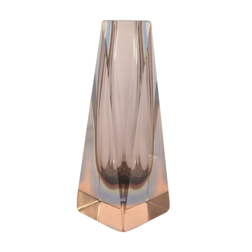 5 - Manner of Murano - Two mid century vintage studio art glass vases. One example of rectangular form i... 