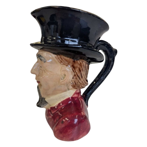 52 - 19th century Victorian pottery Toby / character jug. Depicting a bearded man in a top hat wearing a ... 