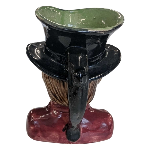 52 - 19th century Victorian pottery Toby / character jug. Depicting a bearded man in a top hat wearing a ... 