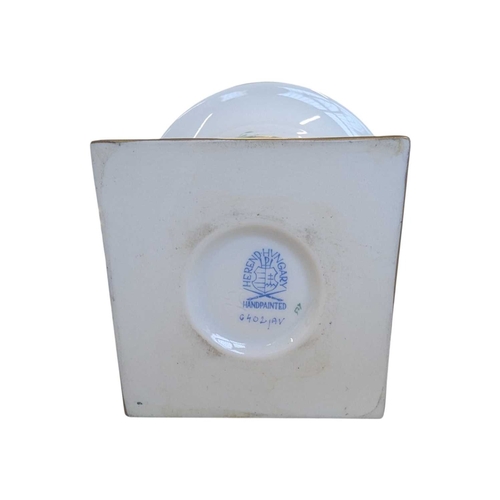 54 - Herend - A 20th century Hungarian Herend Apponyi porcelain vase. Of fluted form with four claw feet ... 