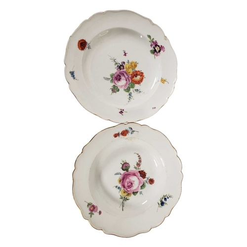 88 - Collection of 19th century Meissen porcelain hand painted floral plates and a Richard Klemm, Dresden... 