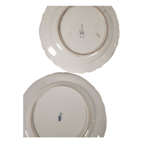 88 - Collection of 19th century Meissen porcelain hand painted floral plates and a Richard Klemm, Dresden... 