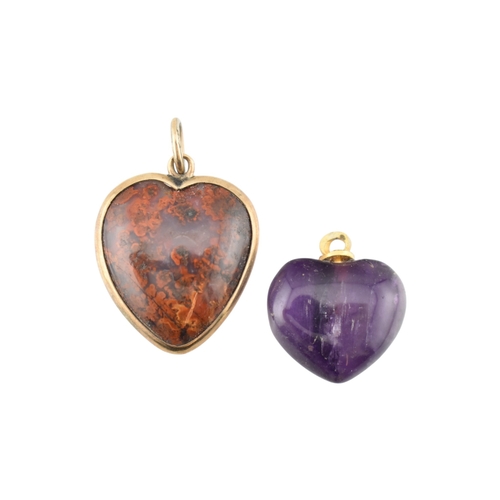 100 - A Victorian citrine and pearl pendant necklace strung upon a 10ct gold necklace chain. Together with... 