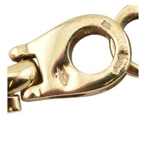 109 - A hallmarked 9ct gold fancy link chain necklace. The necklace is formed with fancy cross links to a ... 