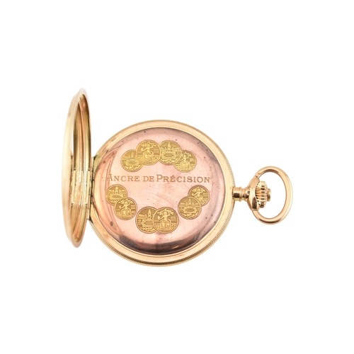 111 - A 14ct gold Congress Watch Company full hunter pocket watch. The watch within a clam shell case with... 