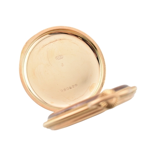 111 - A 14ct gold Congress Watch Company full hunter pocket watch. The watch within a clam shell case with... 