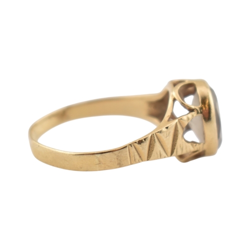 113 - Two hallmarked 9ct gold single stone rings. Each with single quartz / white stones. Hallmarked Londo... 