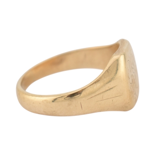 196 - A hallmarked 9ct gold gentleman's signet ring. Hallmarked Birmingham, Sponsors mark VB. Weight 7.2g.... 