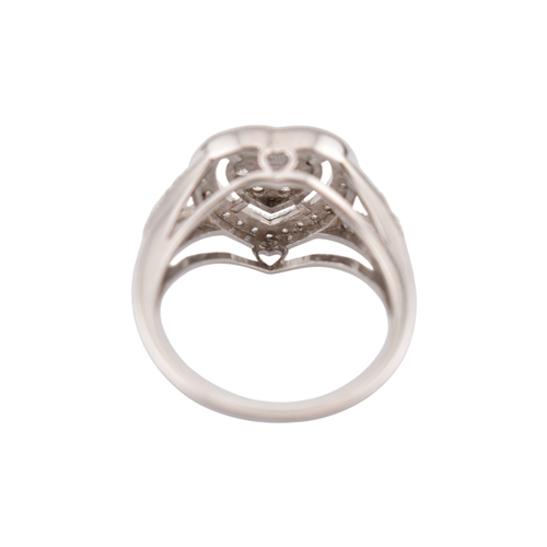 201 - A 14ct gold and diamond heart motif cluster ring. Estimated total diamond weight 1.25cts. Weight 4.4... 