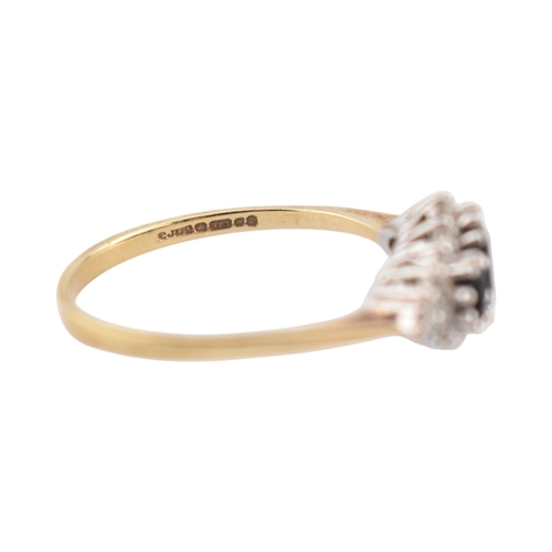 209 - Two 9ct gold sapphire and diamond cluster rings. Weight 5.2g. Both size T.