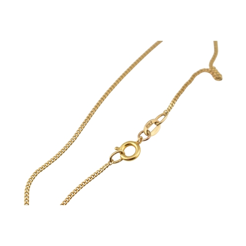 219 - Two hallmarked 9ct gold necklaces. The necklaces to include fancy ball link and a pearl pendant neck... 