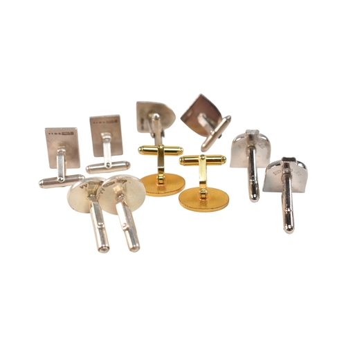 221 - A collection of designer cufflinks. The cufflinks to include silver Chinese coin, hallmarked silver ... 