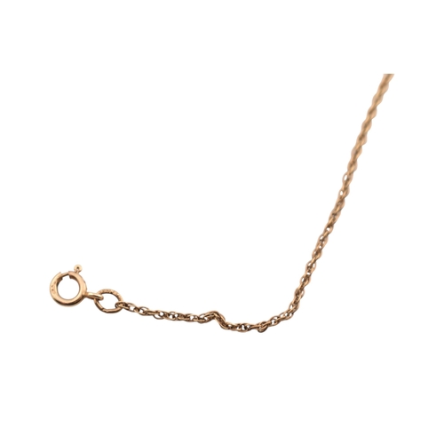 224 - A hallmarked 9ct gold ruby and diamond pendant necklace. The pendant hallmarked 9ct, the chain stamp... 