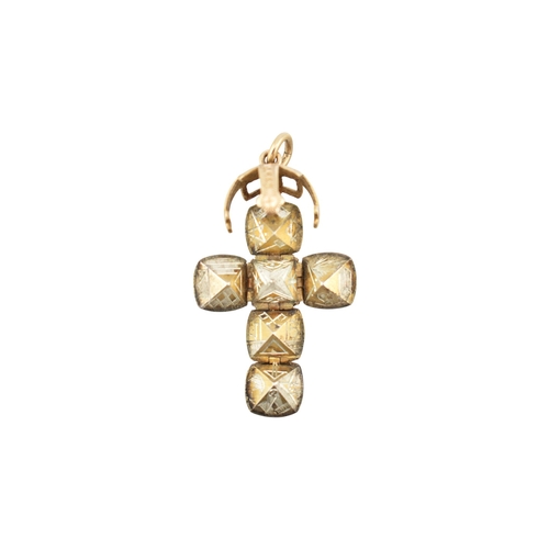 236 - A gold on silver masonic orb pendant with articulated action to cross pendant. Stamped HJ&S Made... 