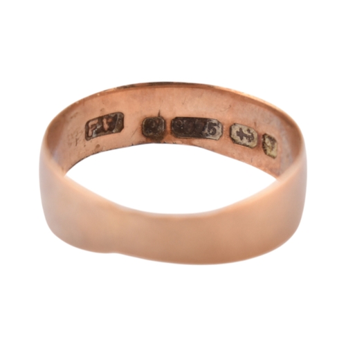 303 - Three gold band rings. To include a hallmarked band ring. The other two marks worn. Weight 1.8g.... 