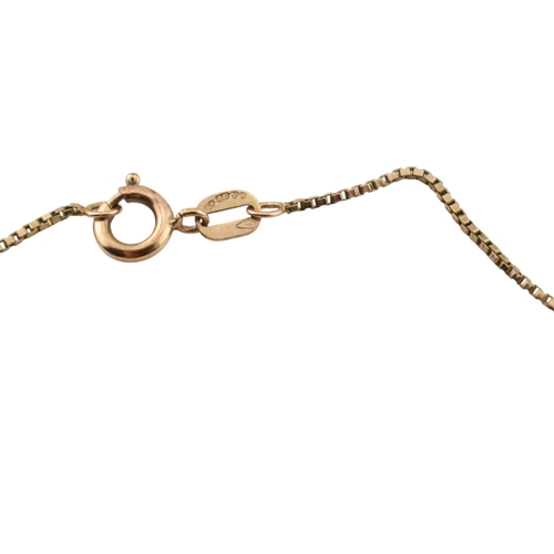 304 - A 1/10 gold Krugerrand pendant necklace. The 1/10 Krugerrand in a 9ct gold pendant mount strung upon... 