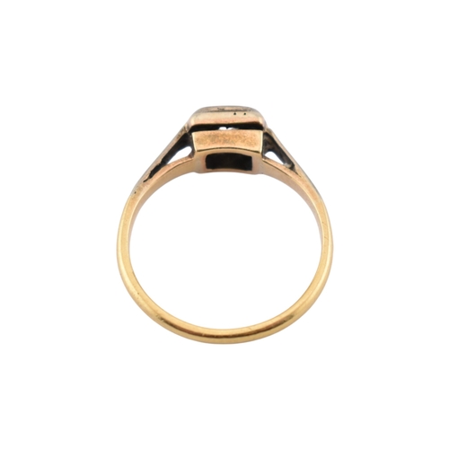 306 - An early 20th century 18ct gold white stone solitaire ring. Stamped 18ct. Weight 2.2g. Size J