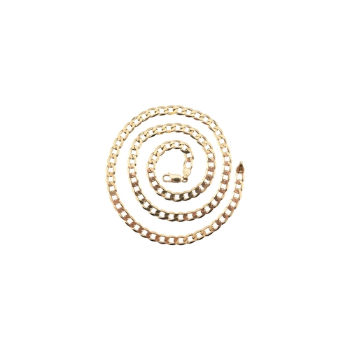 307 - A hallmarked 9ct gold curb link chain necklace. The necklace is formed with flat curb links to lobst... 