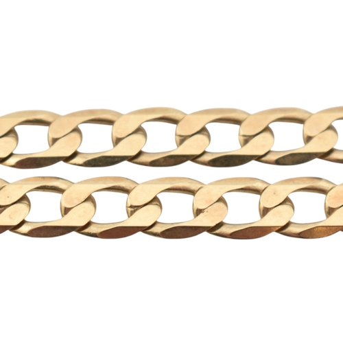 307 - A hallmarked 9ct gold curb link chain necklace. The necklace is formed with flat curb links to lobst... 