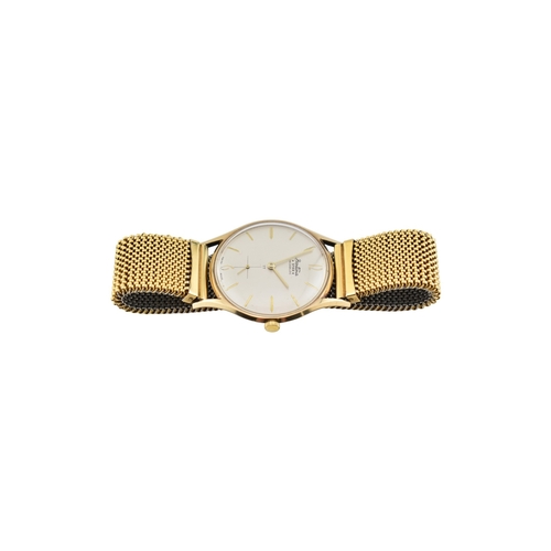 312 - A hallmarked 9ct gold Bentina Star gentleman's wristwatch. Champagne dial with baton markers. Set to... 