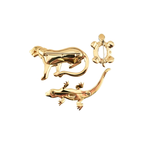 315 - Three boxed vintage Swarovski brooches, in original black Swarovski boxes as well as white outer box... 