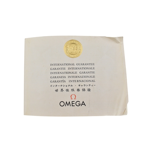 317 - A 1960s Omega watch case in red with outer white box and booklet. 